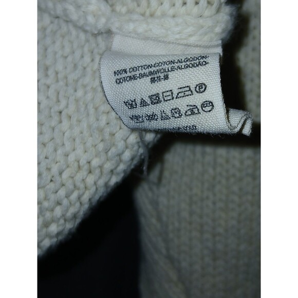 Free People 100%Cotton Boho Oatmeal Sweater Sz M Slouchy Oversized Coastal Chic - Picture 9 of 9